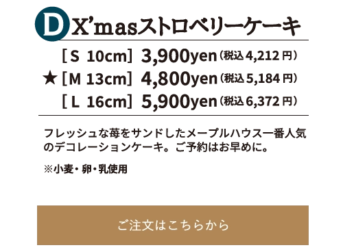 X’masストロベリーケーキ